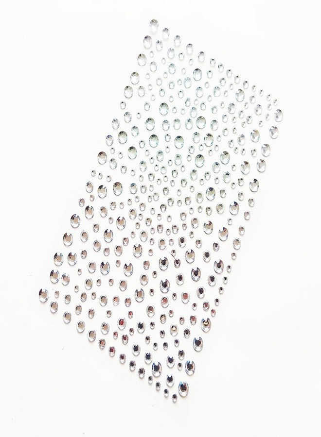 ccHuDE 6 Sheets Self Adhesive Face Gems Makeup Rhinestones Stickers Stick on Face Jewels Eye Hair Body Gems Bling Sticky Gems for Festival Crafts Nail Decorations Clear ab - Image 2
